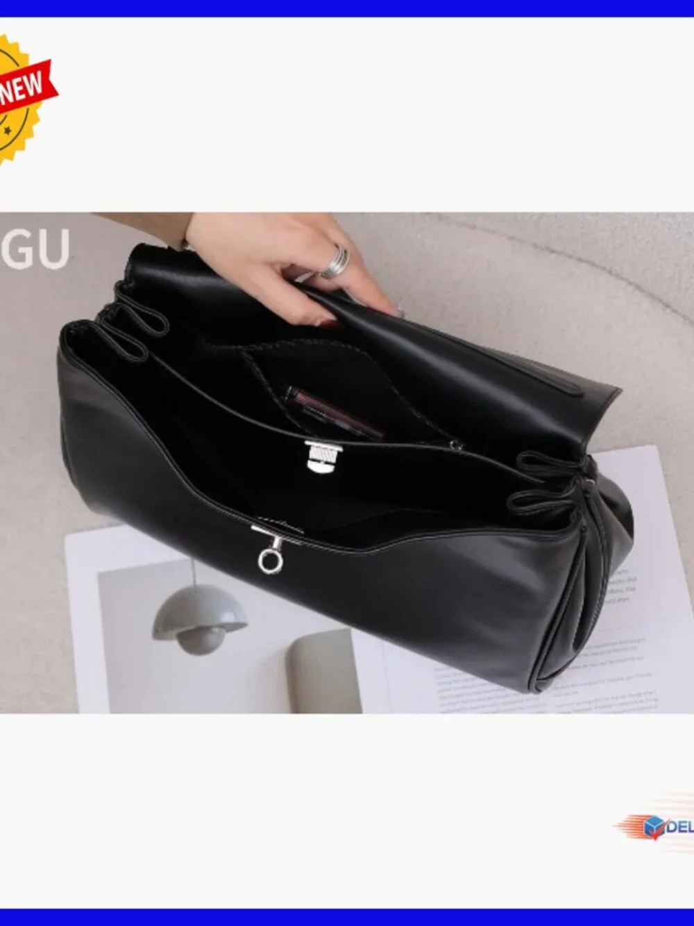 Large Suede Leather Tote Bag Adjustable Strap Work Travel Satchel